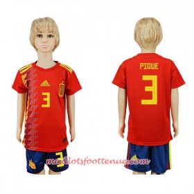 Maillot/Tenue Espagne Pique 3 Enfant Domicile Coupe du monde 2018